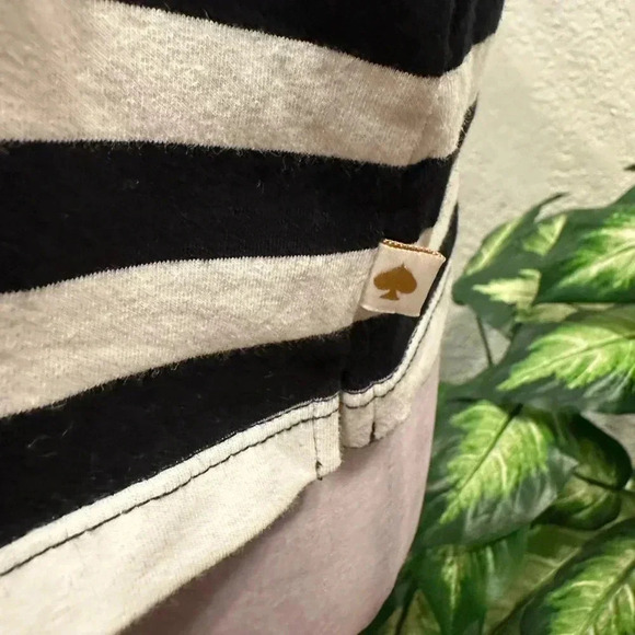 Kate Spade black/white stripe cold shoulder crop tops size 12 - Picture 8 of 11